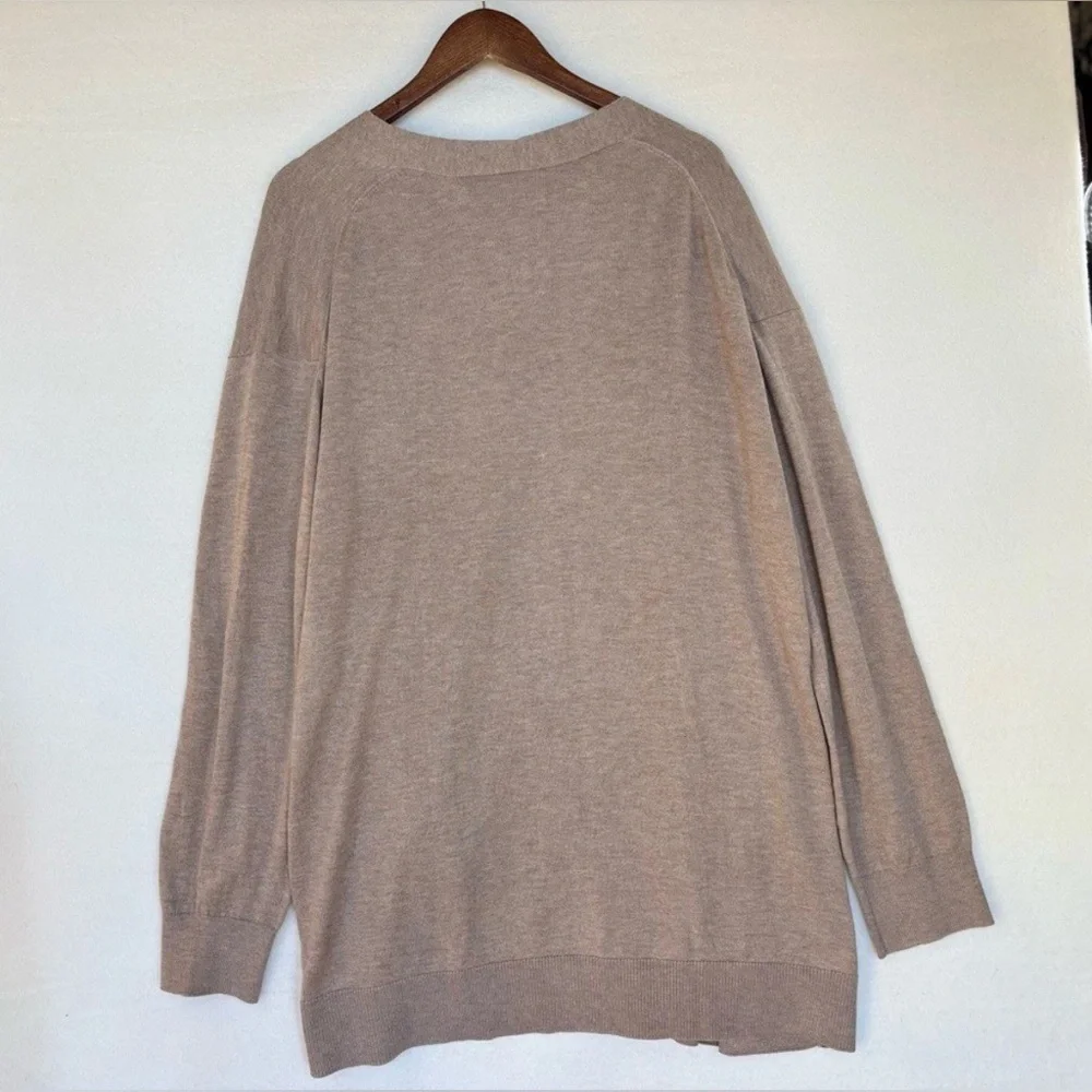 CASHMERE Wool Cardigan Sweater‎ Brown Beige Tan Neutral Long Open Front Small